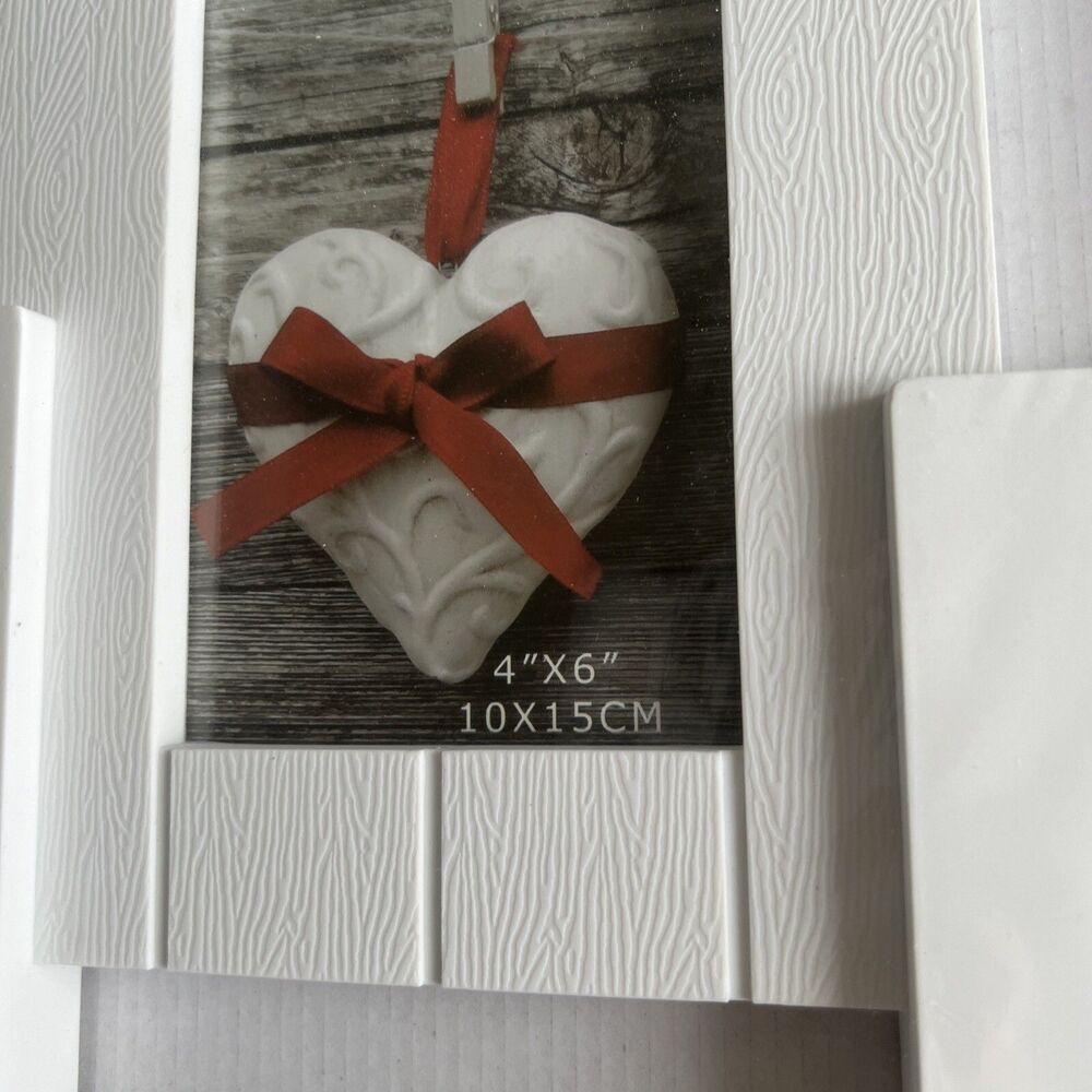 Multi Photo Picture White Frame House Decorative w/Glass 4-Inserts - Picture 5 of 9